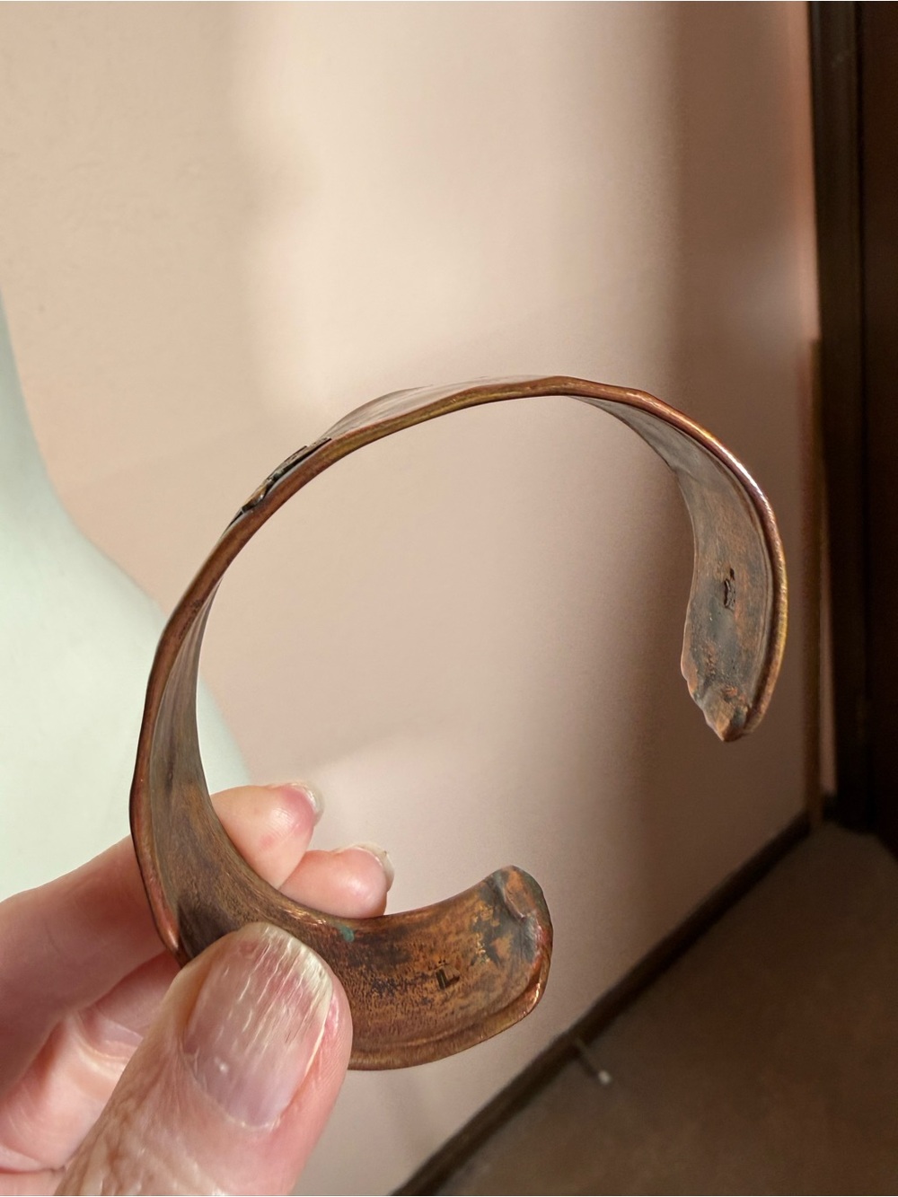 Vintage Boho Heavy Copper Designer Dragonfly Southwestern Wide cuff Bracelet - Picture 9 of 17